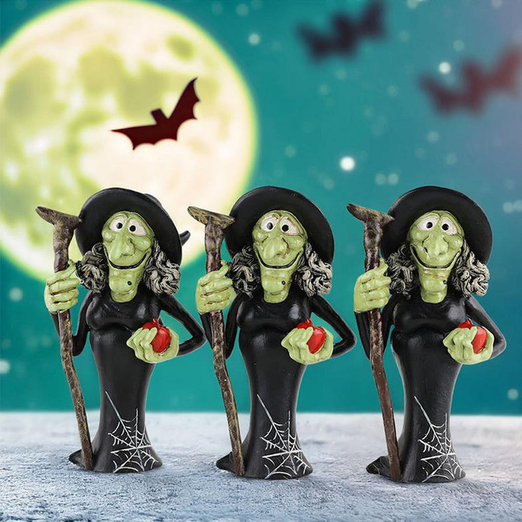 Miniature Halloween Figurines Mini Resin Pumpkin Ghost Kitty Witch Statue Ornaments Pumpkin Doll Miniature Landscape Pumpkin Scene Layout