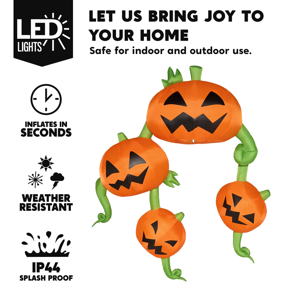 Joyfy 4 FT Halloween Inflatable Purple Octupos Head with Tentacles Broke Out from Window with Built-in LED Blow Up Inflatable for Window Decoration Yard Garden Lawn Decor
