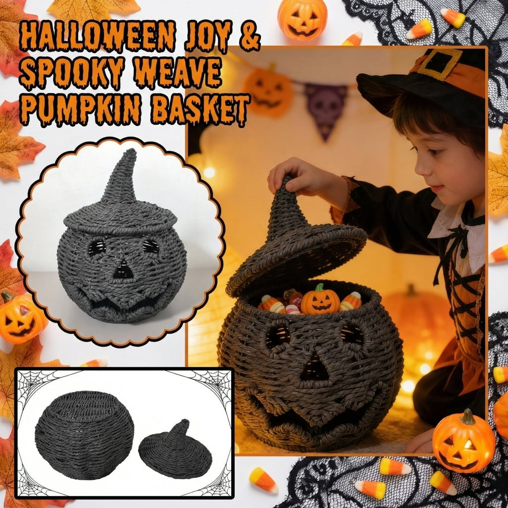Handwoven Pumpkin Lantern, Rustic Vintage Halloween Decor, 28cm Woven Pumpkin Lantern Without LED Candle Light, Pumpkin Ornament for Mantel Doorstep Halloween Party Decorations