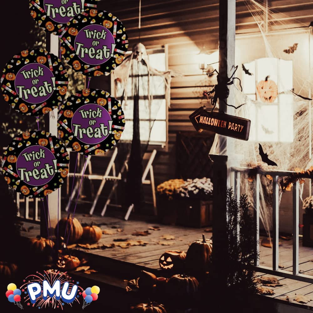 PMU Halloween Party Decoration "Happy Halloween" Jack Faces Aglow 18 Inch Mylar-Foil Balloon (1pkg) Pkg/1