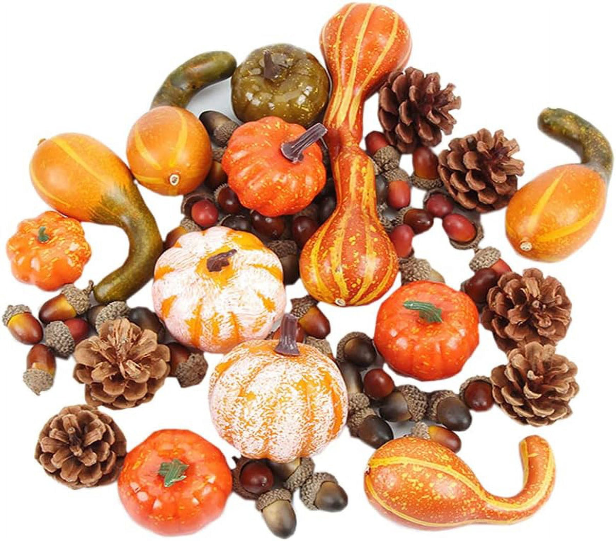50 Pcs Artificial Pumpkins Decoration Set Mini Autumn Harvest Decoration Fall Pumpkin Table Decoration