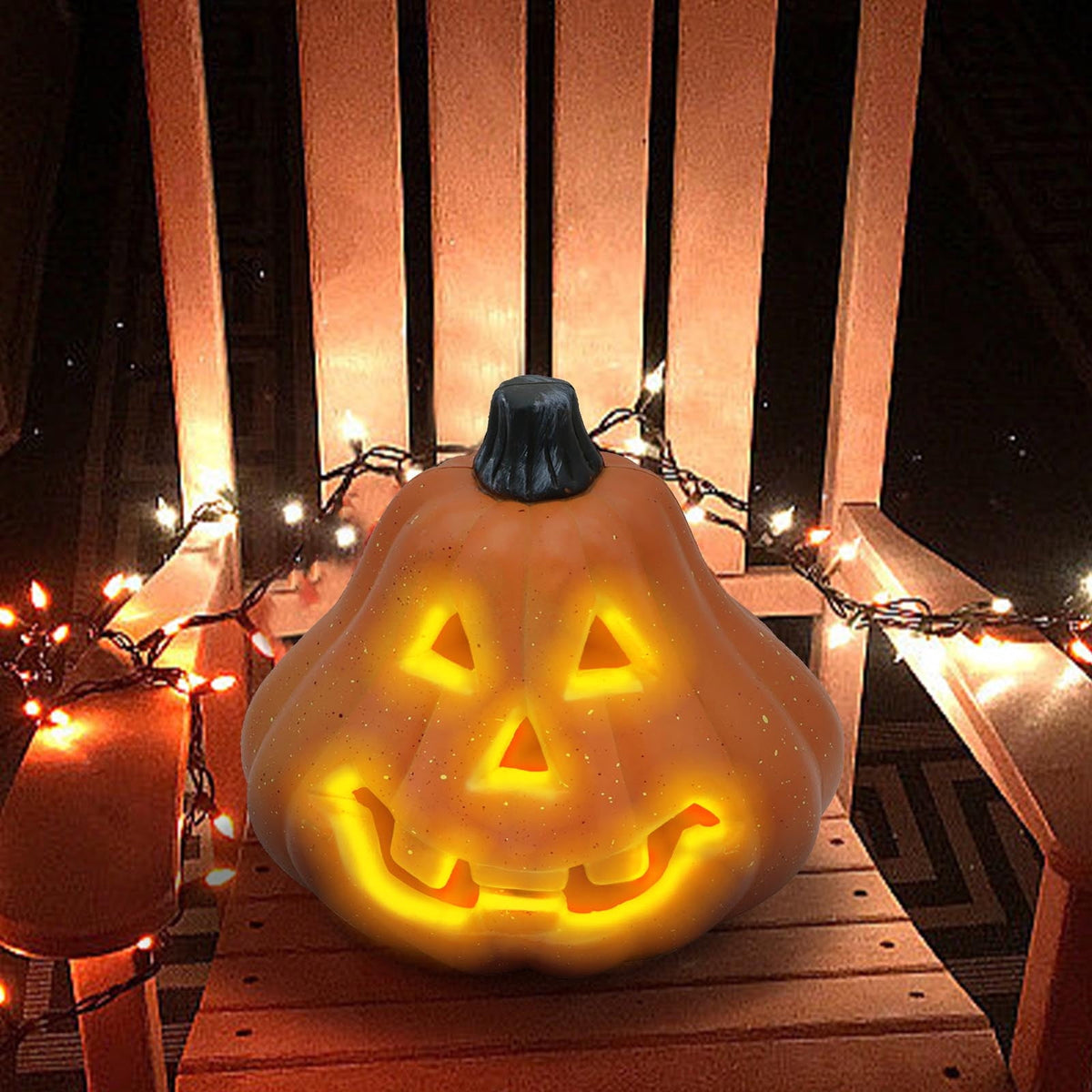 Harlier Halloween Decorations Pre-lit Pumpkin Lantern, Artificial Harvest Pumpkins for Outdoor Indoor, Battery Operated Lighted Halloween Pumpkin Decorations Party Favor Gifts