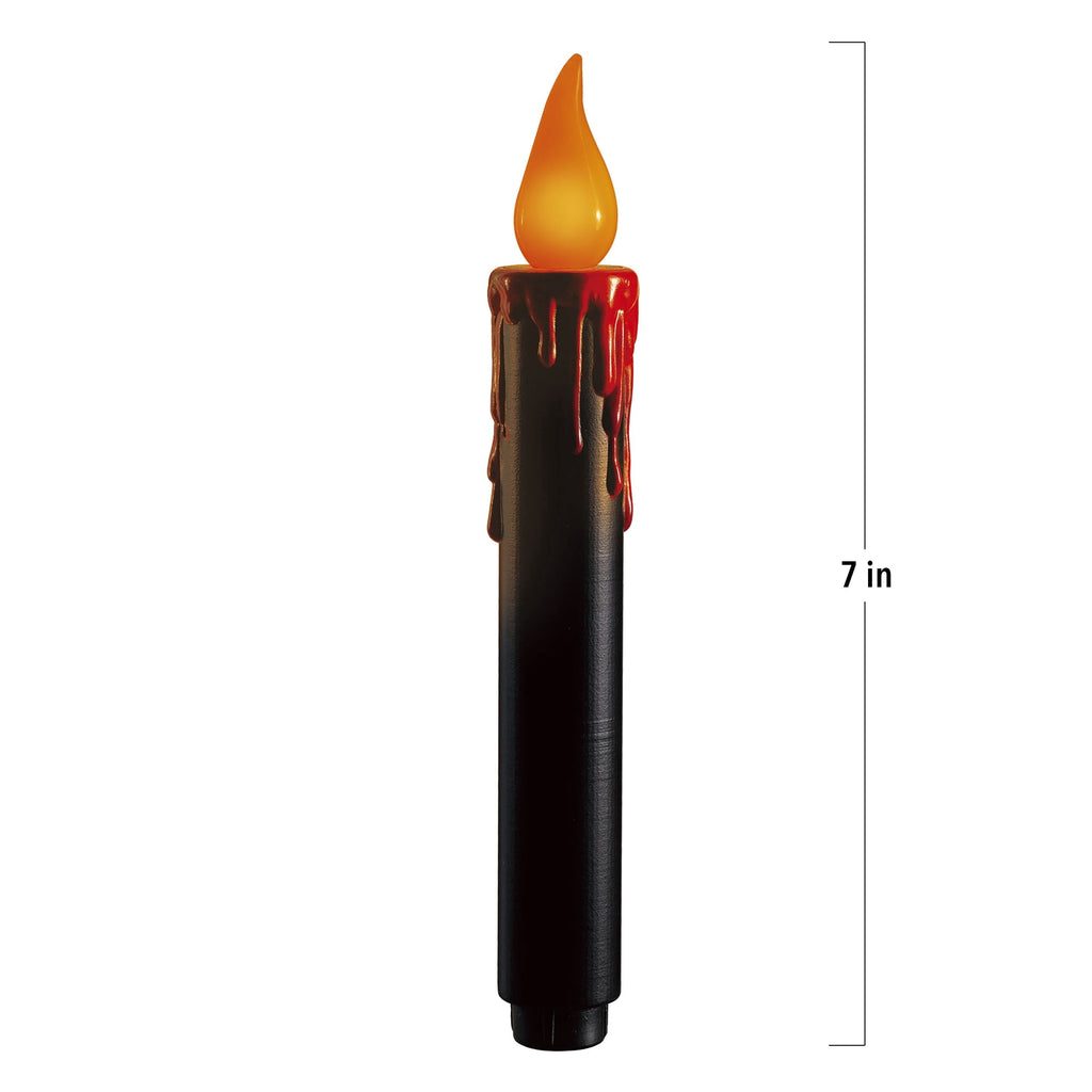 Battery-Operated LED Flickering Flame Hanging Candles, Black, 7", 4 Count, Halloween by Way To Celebrate