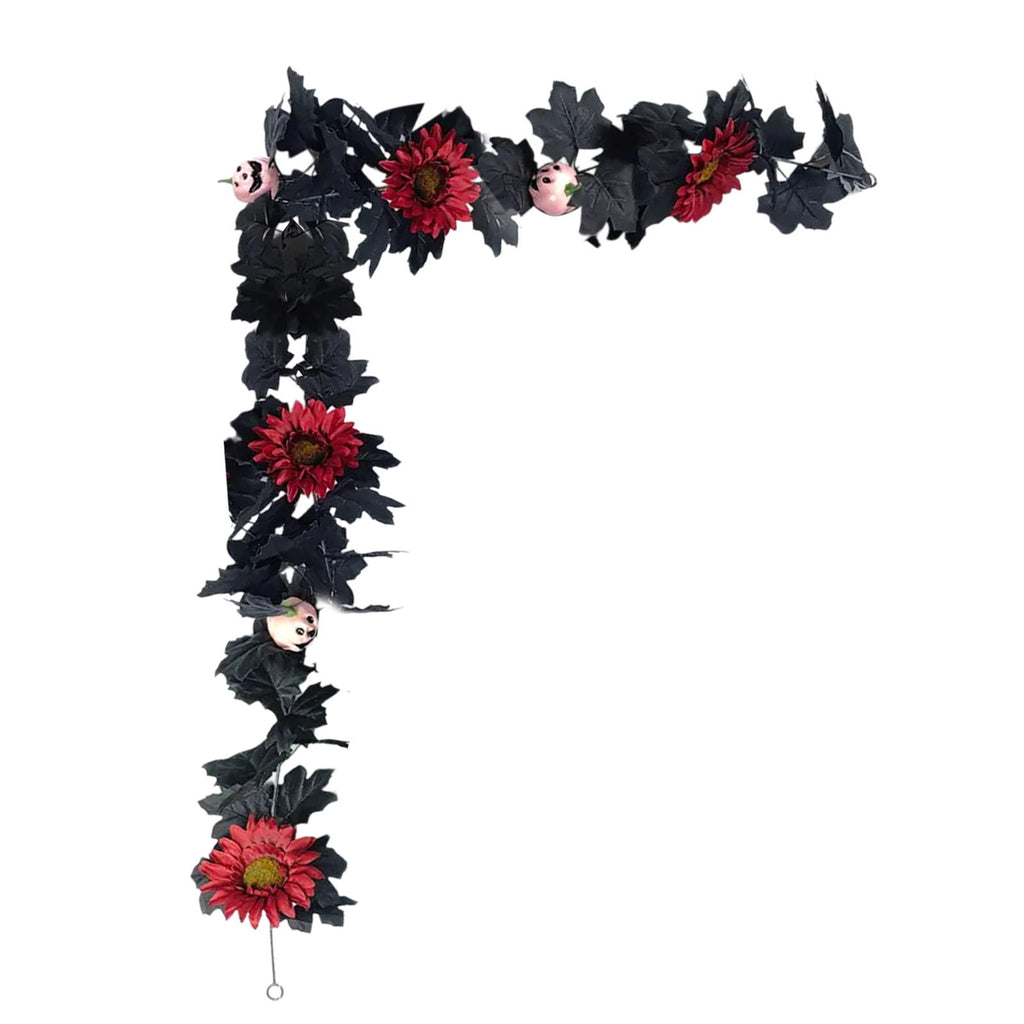 68 Inch Black Halloween Garland, Fall Artificial Vine, Thanksgiving Wall Decor for Home Mantel