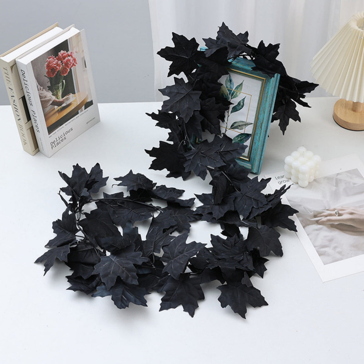 yulier Artificial Garland 70.86 inch Spring Garland with Flowers, Faux Vines Floral Hanging Garland for Holiday Wedding Spring Home Party Window Door Fireplace Table Indoor Outdoor Decor