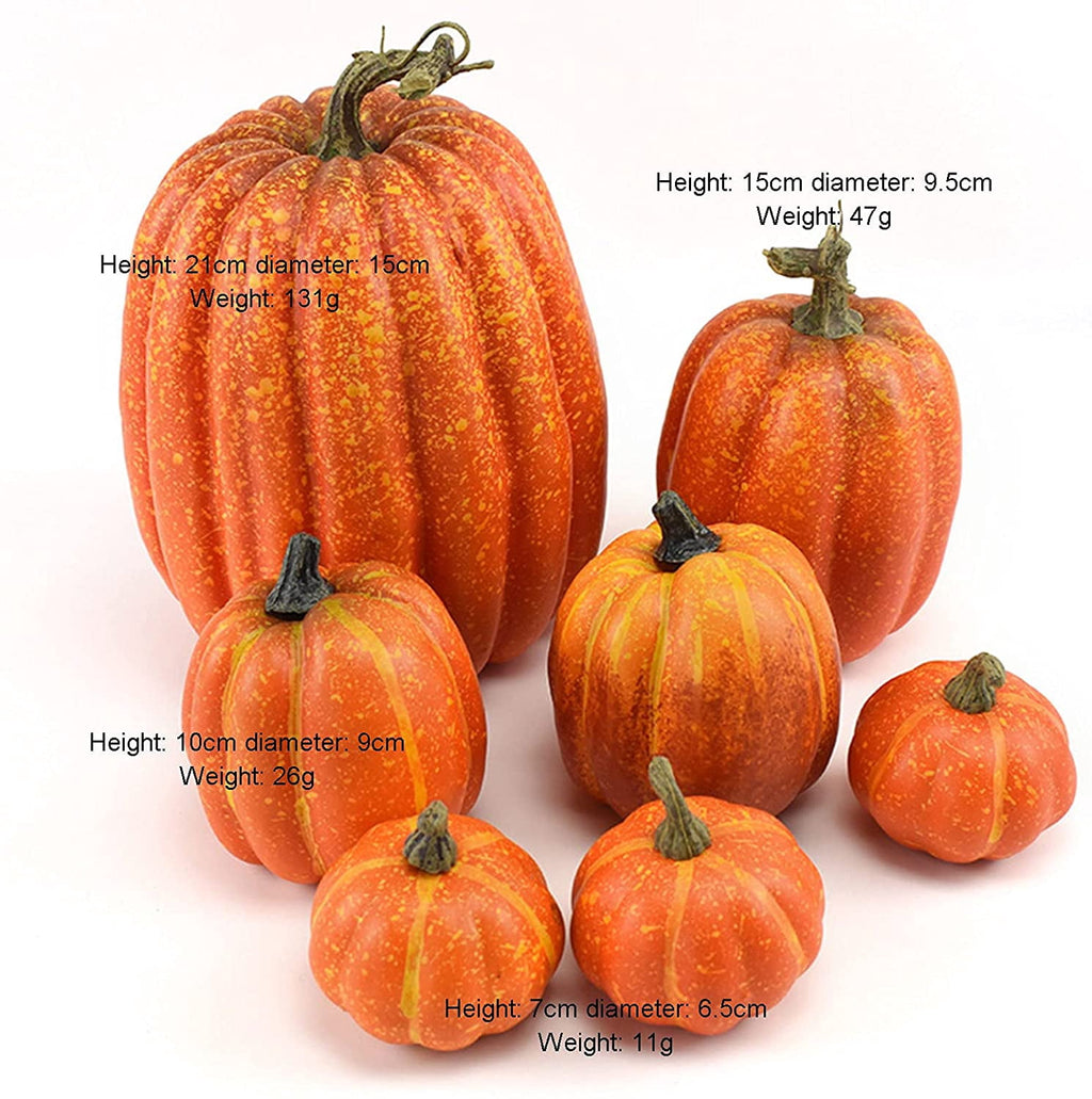 7Pcs Fake Pumpkins Artificial Plastic Pumpkins Decorations Foam Pumpkins for Fall Halloween Home Decor (Blue, One Size)
