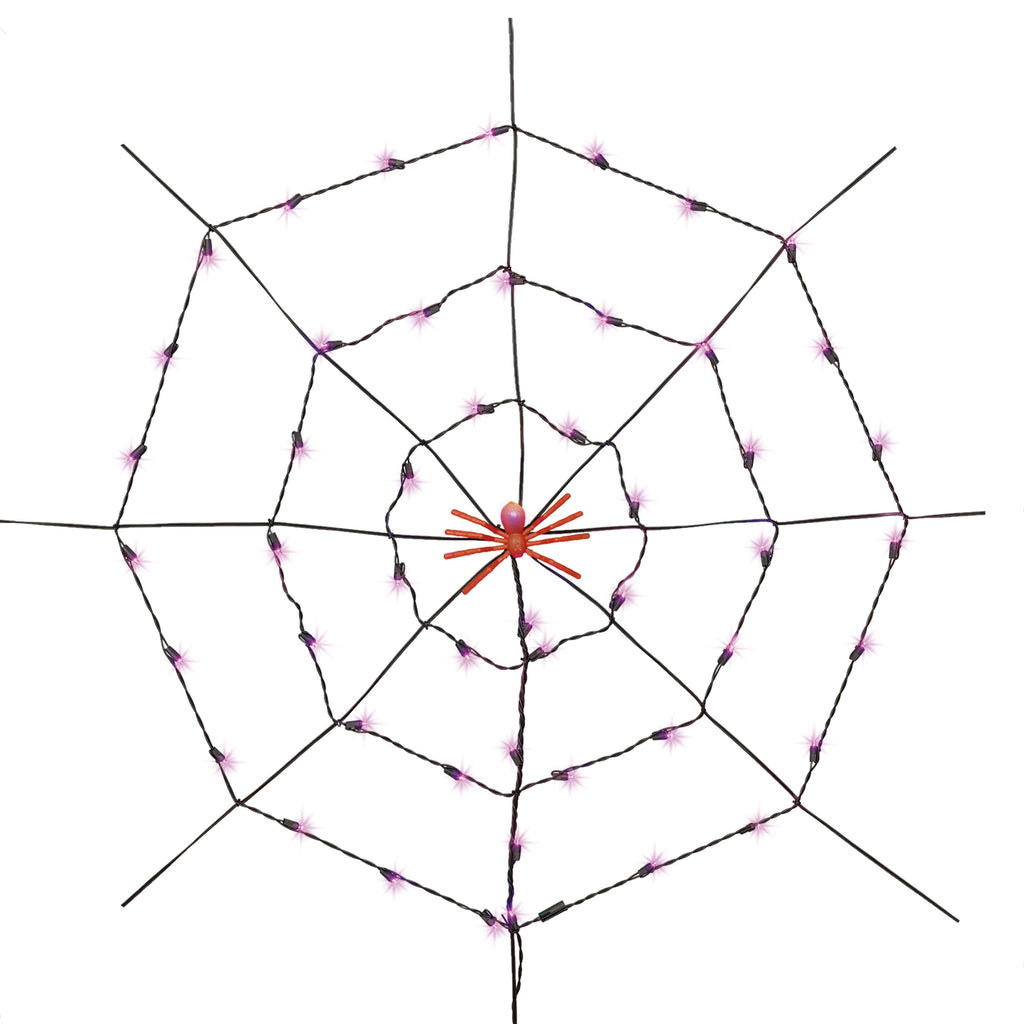 Indoor/Outdoor 50-Count LED Spider Web Lights, Purple, 5', Halloween by Way To Celebrate