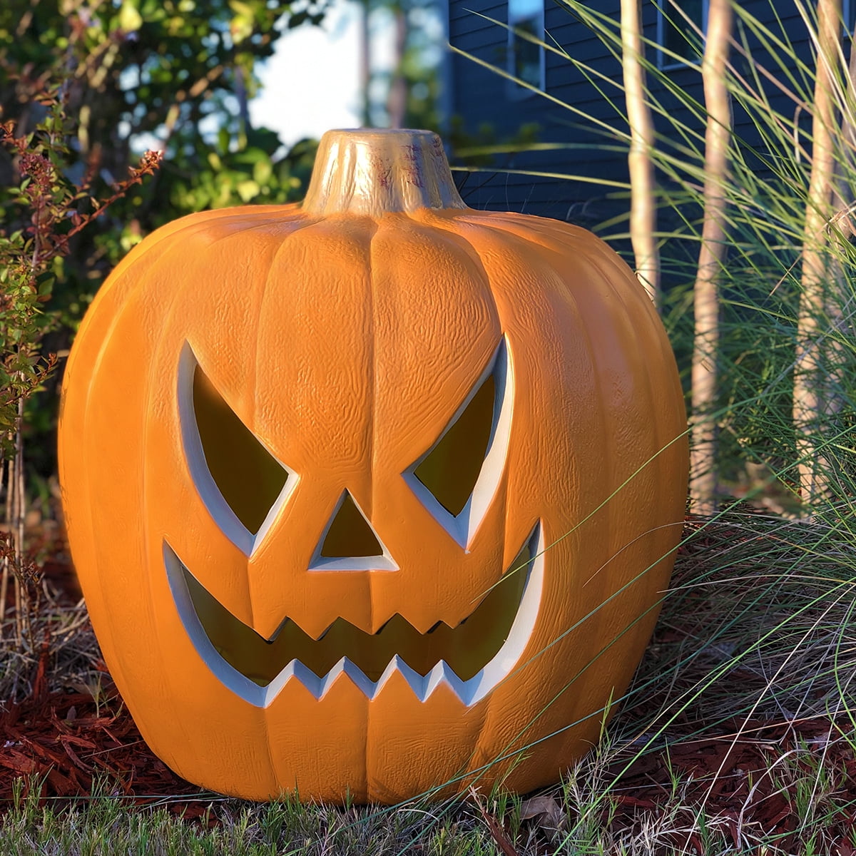 Gamexcel 3 Pack Light Up Jack O Lantern Pumpkins, 10/14/16 in Waterproof LED Halloween Decorations for Indoor Outdoor Porch Yard