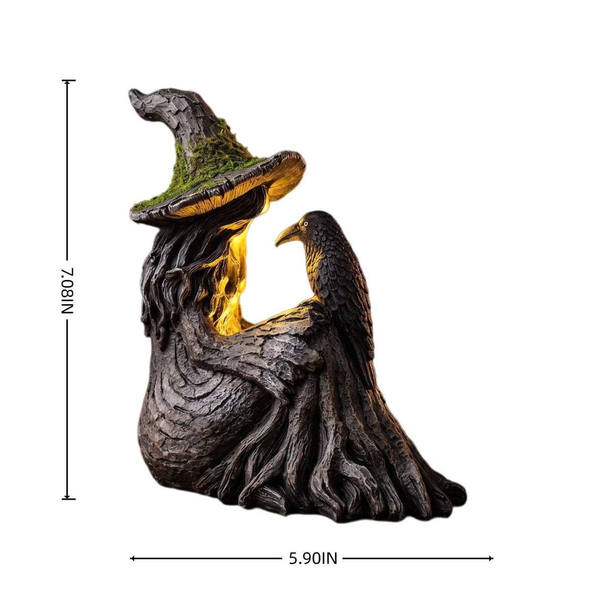 Stained Glass Witch Hat Lamp Gothic Halloween Lighting Decor, Vintage Witchy Hats Night Lights, Handcrafted Retro Resin Table Lamp for Bedroom, Living Room & Home Decor