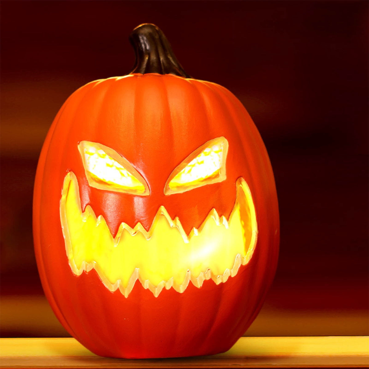 SRUILUO Halloween Light up Jack-O-Lantern, Fall Thanksgiving Pumpkin Light Decorations, Pumpkin Prop with LED Light, Halloween Tabletop Decorations Props for Indoor Outdoor Decor (No Battery)