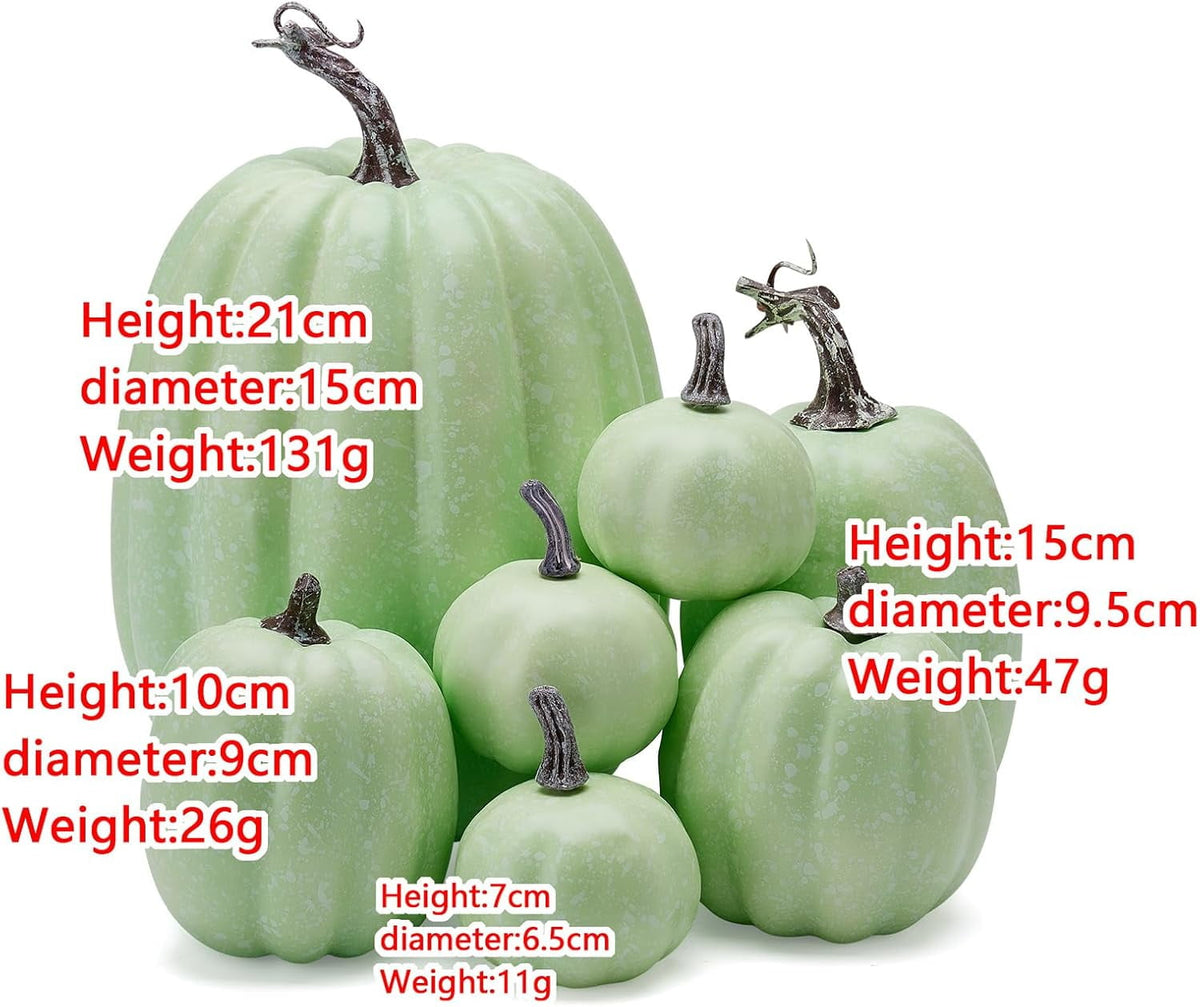 7Pcs Fake Pumpkins Artificial Plastic Pumpkins Decorations Foam Pumpkins for Fall Halloween Home Decor (Blue, One Size)