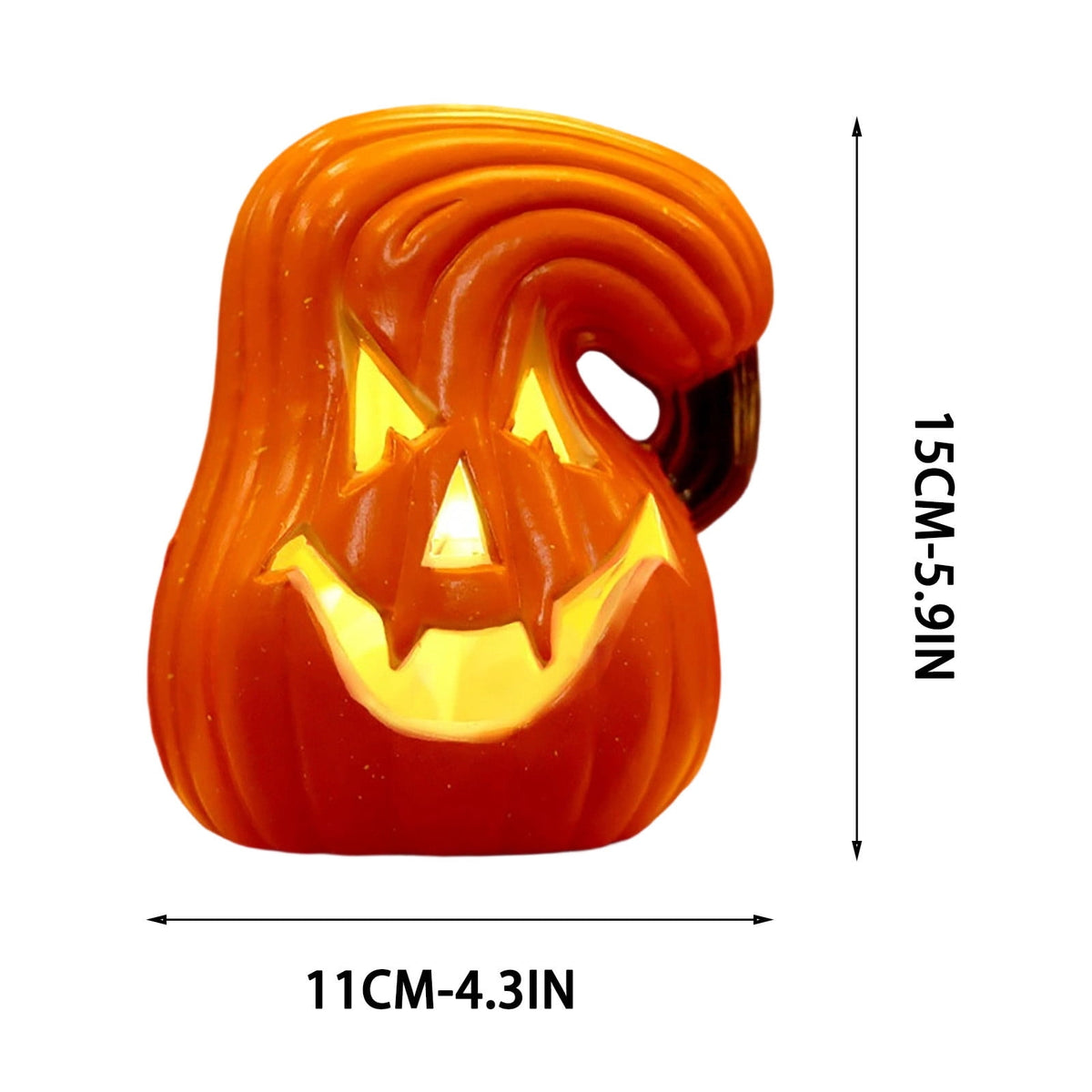 Halloween Lighted Pumpkin Decoration, Glowing Jack o Lanterns, Large LED Pumpkin Lamp with Warm Glow, Outdoor Yard Porch Halloween Decor, Holiday Display Ornament for Home Party