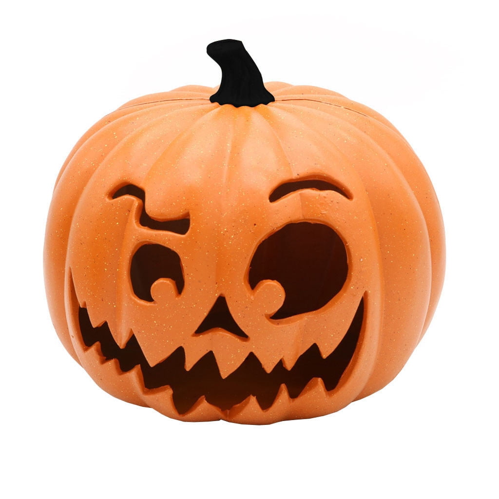 SRUILUO Halloween Light up Jack-O-Lantern, Fall Thanksgiving Pumpkin Light Decorations, Pumpkin Prop with LED Light, Halloween Tabletop Decorations Props for Indoor Outdoor Decor (No Battery)