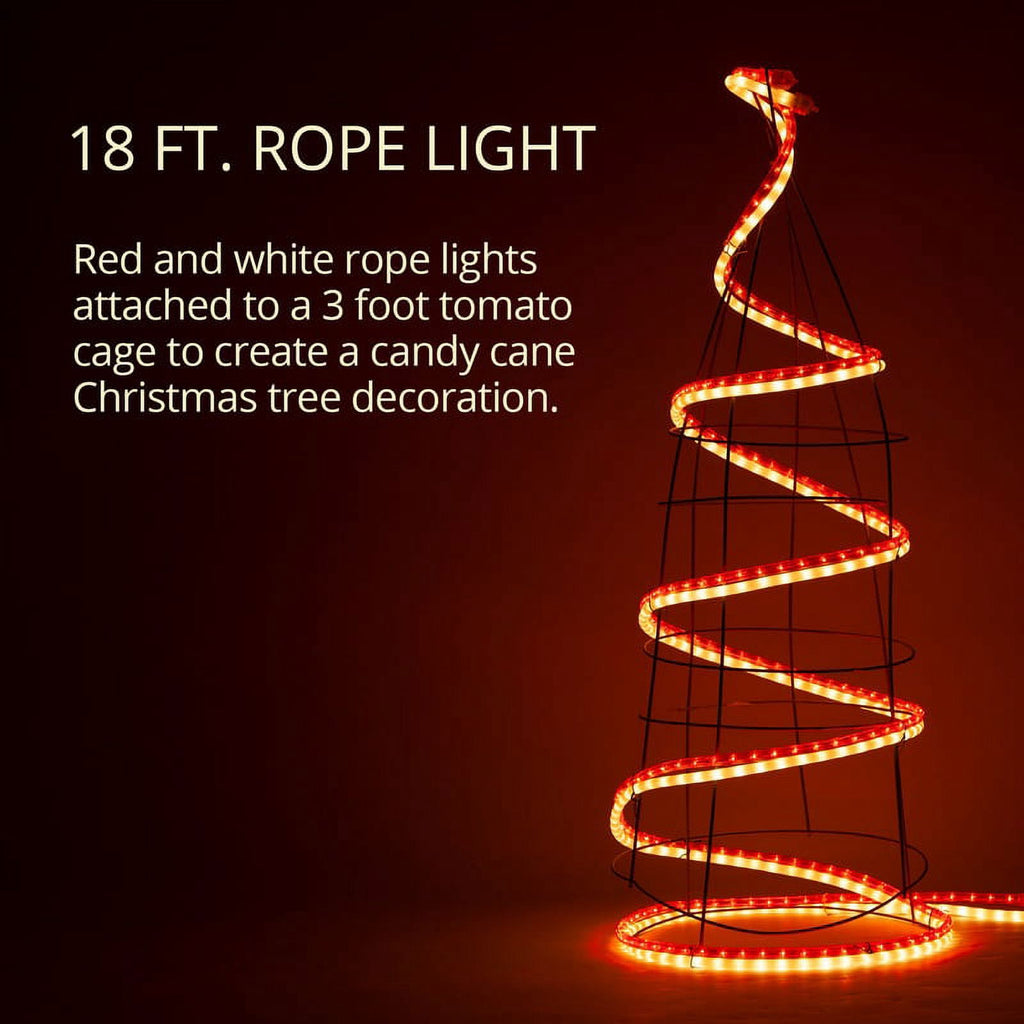 18 ft. LED Warm White Rope Light Kit, 216 Lights, Connectable Ready-to-Install Christmas Decorative Party Lighting, Mounting Clips Included