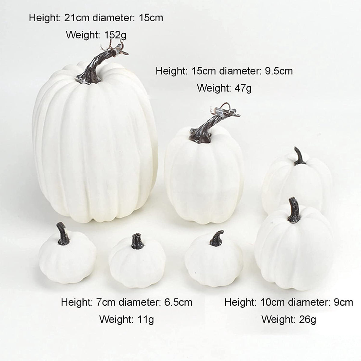 7Pcs Fake Pumpkins Artificial Plastic Pumpkins Decorations Foam Pumpkins for Fall Halloween Home Decor (Blue, One Size)
