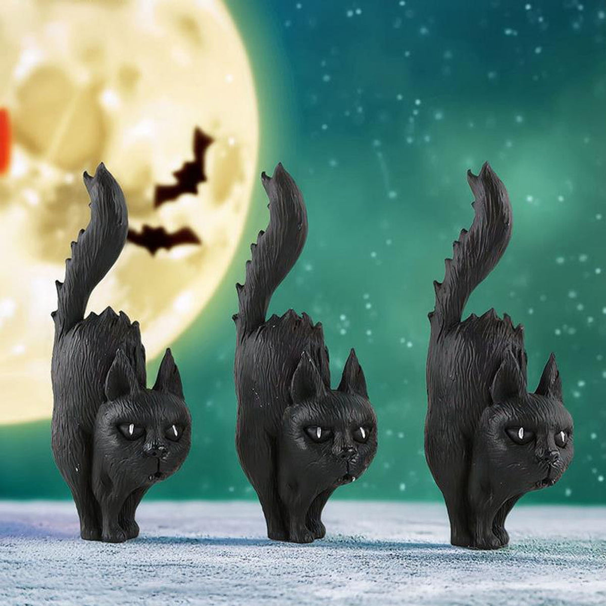 Konghyp Halloween Pumpkin Decorations, Cat Witch Ornaments, Holiday Home Decor, Tabletop Resin Figures, Perfect for Festive Celebrations and Autumn Decorations