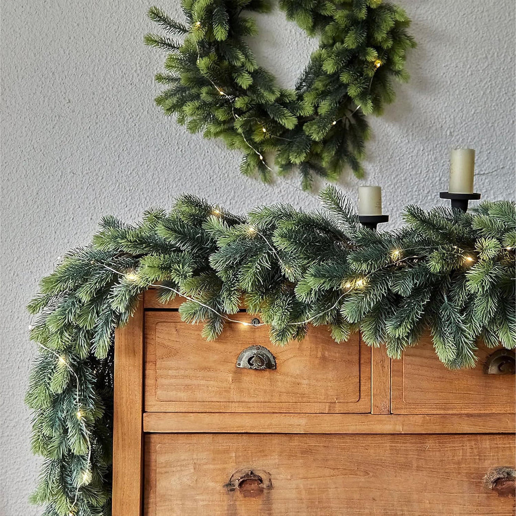 yulier Artificial Garland 70.86 inch Spring Garland with Flowers, Faux Vines Floral Hanging Garland for Holiday Wedding Spring Home Party Window Door Fireplace Table Indoor Outdoor Decor