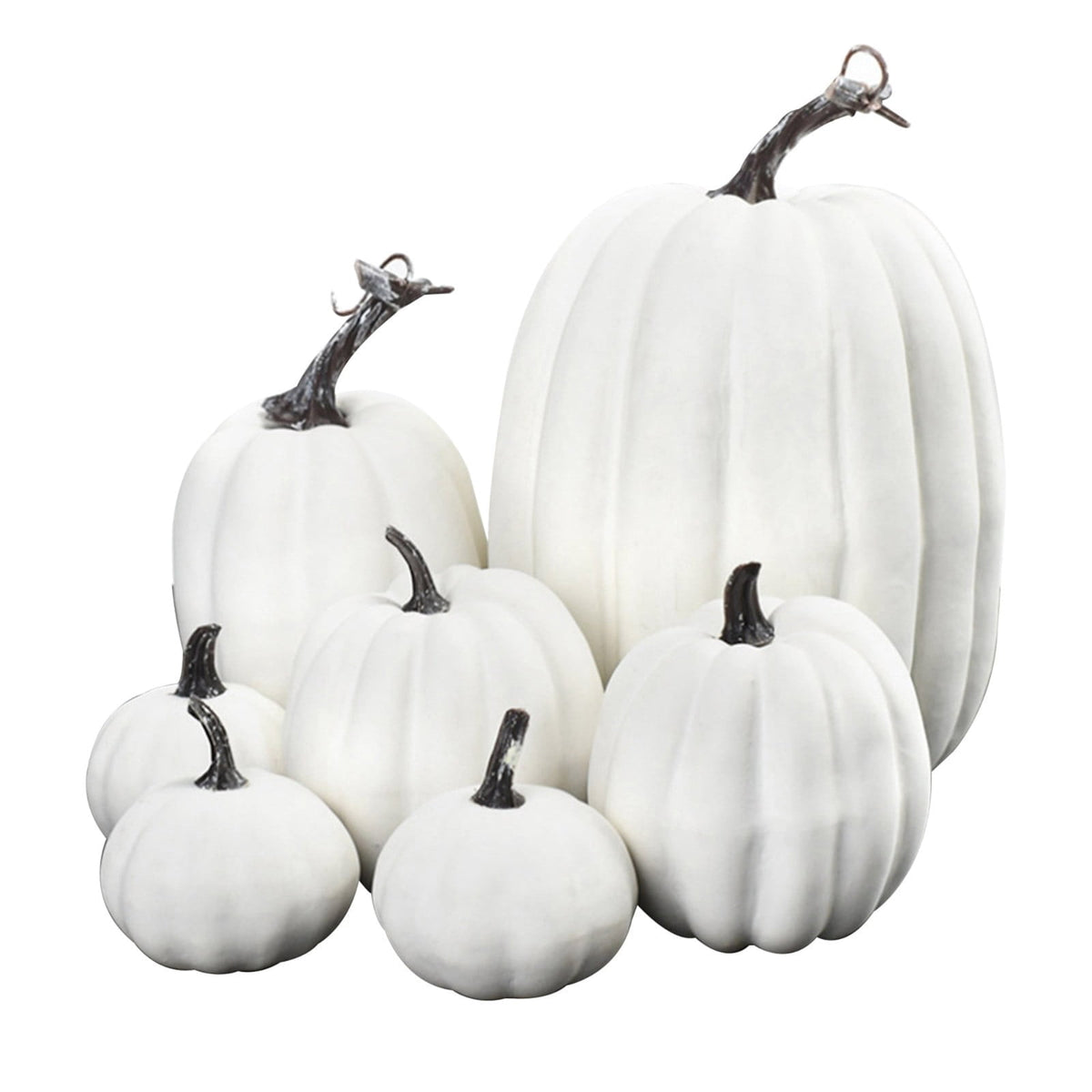 7 Pcs Assorted Sizes Artificial Pumpkins Fall Decor Fake Faux Foam Pumpkins for Halloween Thanksgiving Harvest Home Table Decor (Pink)