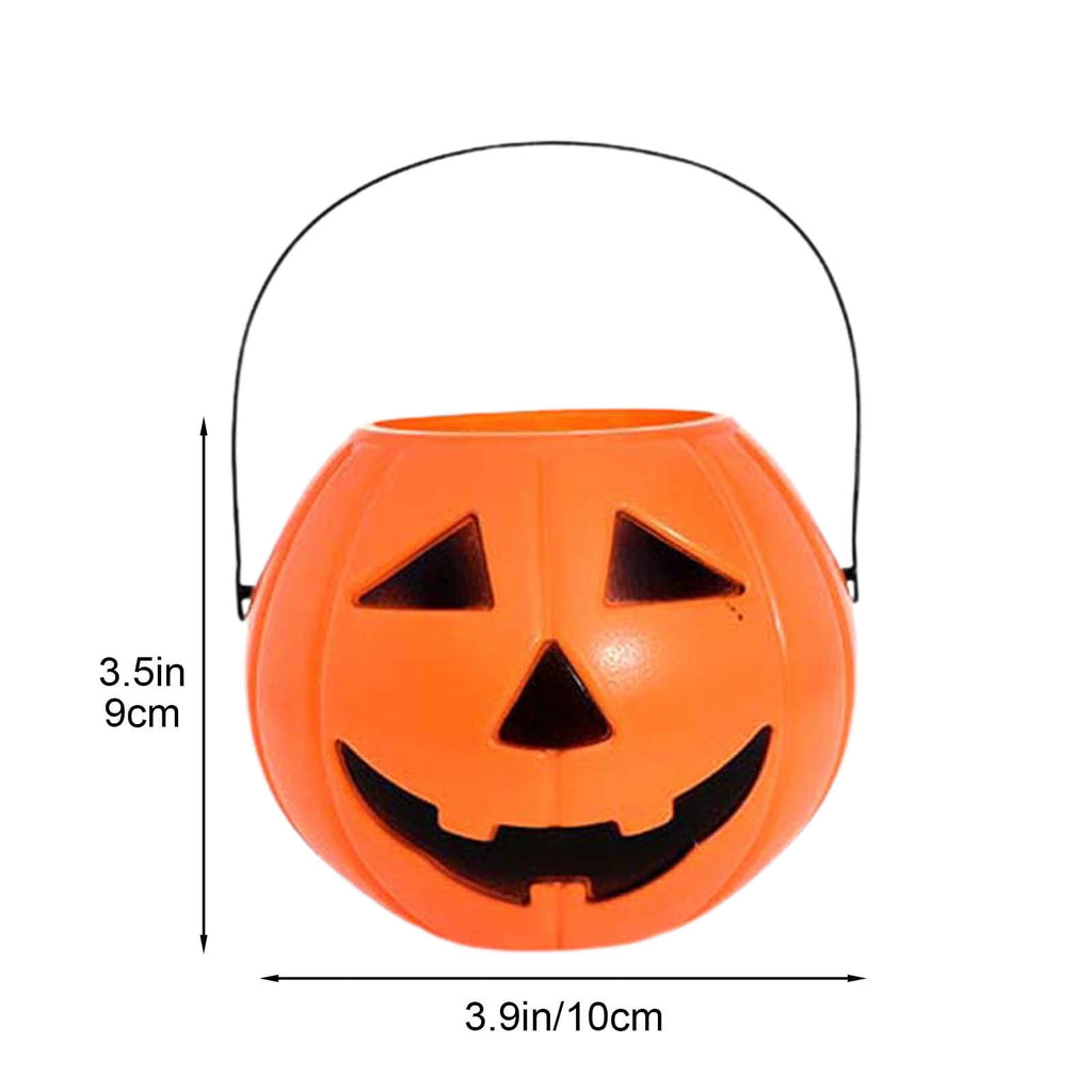 Konghyp Pumpkin Candy Bucket, Halloween Pumpkin Pail, Portable Candy Container, Cute Halloween Decoration, Reusable Trick or Treat Accessory, Festive Party Prop
