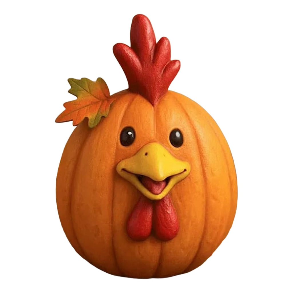 Farm Animal Pumpkin Figurines, Cute Funny Resin Cow Duck Sheep Pig Chicken Horse Statue, Autumn Fall Thanksgiving Halloween Table Centerpiece, Home Desktop Decor, 5-Inch