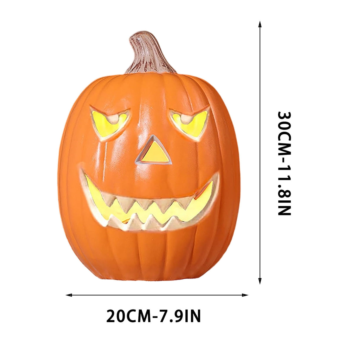 Large Halloween Pumpkin Decoration with Warm LED Light, Blow Molded Plastic for Outdoor Yard Porch Display, Plug and Play or Battery Operated Festive Decor