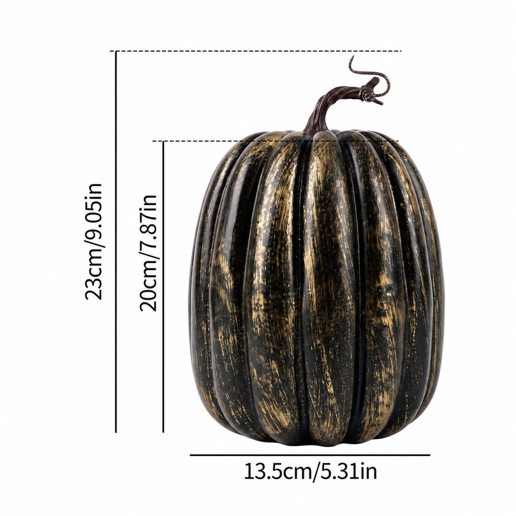 CQHVKQ 8 Inch Large Artificial Pumpkin Fall Decorations, Realistic Fake Harvest Pumpkin, Orange Gold Decorative Pumpkins for Table Centerpieces, Fall, Thanksgiving & Halloween DIY