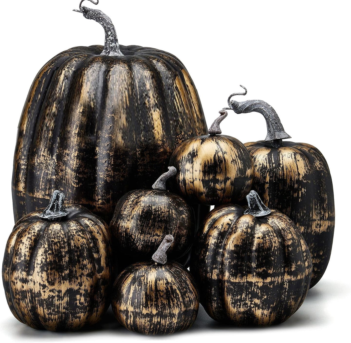 7Pcs Artificial Pumpkins Faux Foam Fall Harvest Pumpkin Halloween Thanksgiving Decorations Indoor for Home