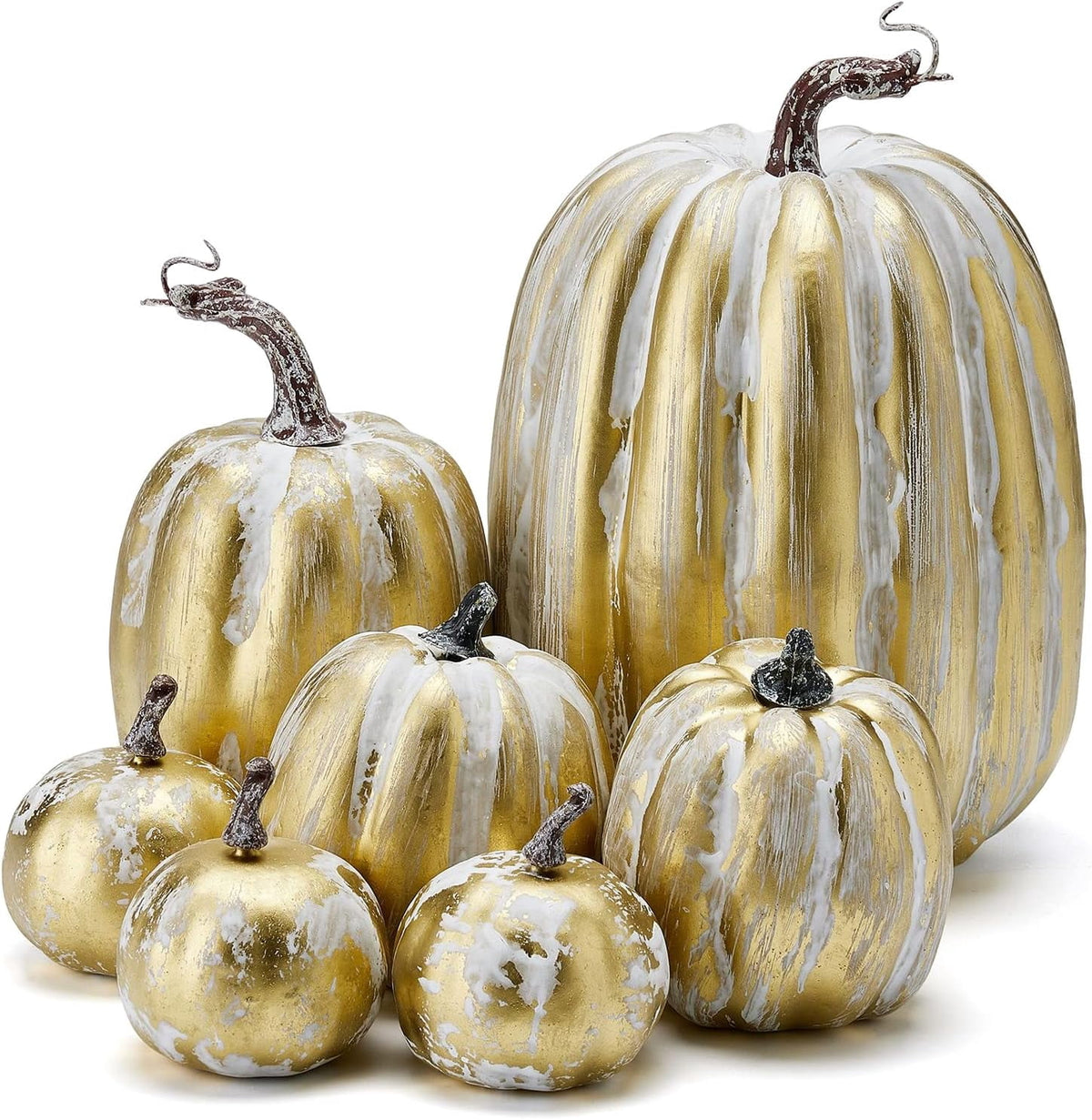 7Pcs Artificial Pumpkins Faux Foam Fall Harvest Pumpkin Halloween Thanksgiving Decorations Indoor for Home