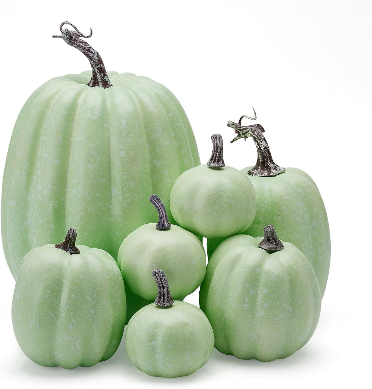 7Pcs Fake Pumpkins Artificial Plastic Pumpkins Decorations Foam Pumpkins for Fall Halloween Home Decor (Blue, One Size)