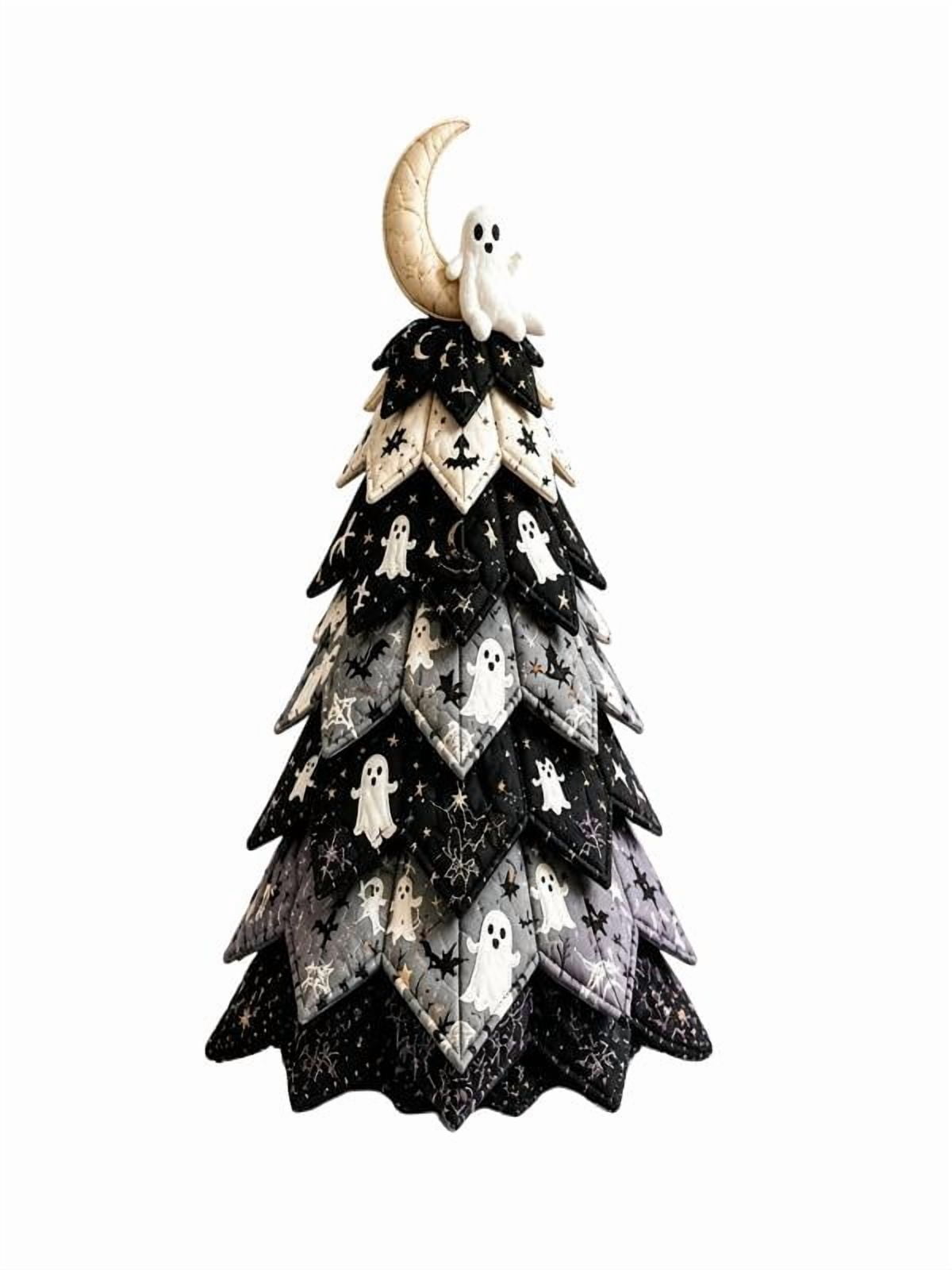 DIY Halloween Quilted Fabric Tree Kit, Sewing Project Holiday Mantel Decor, Quilted Patchwork Fabric Halloween Tabletop Christmas Tree, Handmade Gifts for Craft Lovers, Charming Patchwork Bundle #Cat