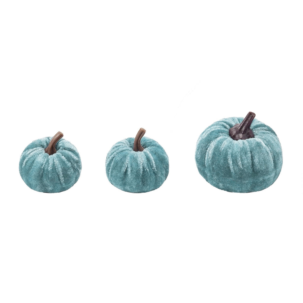 12 Pcs Small Velvet Pumpkins Artificial Pumpkins 2 Sizes for Fall Decor Wedding Thanksgiving Halloween Party Table Centerpiece Farmhouse Decoration, Blue
