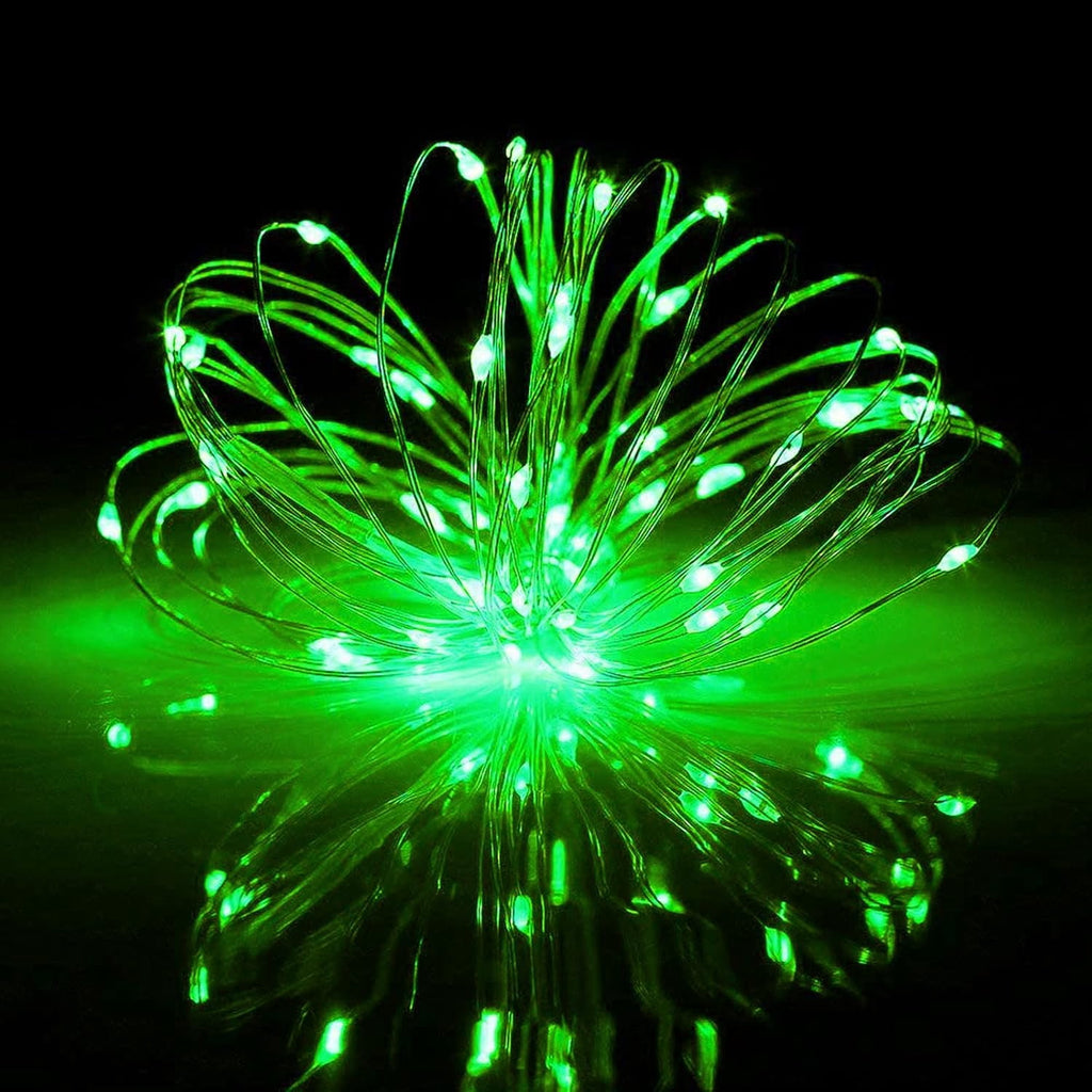 AWLYLNLL 20 Pack Led Fairy Lights Battery Operated String Lights Waterproof Silver Wire 7 Feet 20 Led Firefly Starry Moon Lights for DIY Wedding Party Bedroom Patio Christmas (20 Pack, Green)