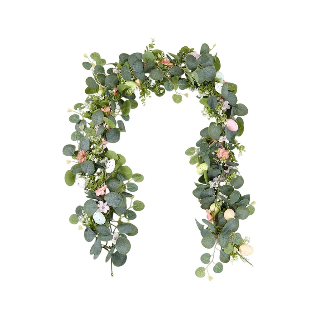 yulier Artificial Garland 70.86 inch Spring Garland with Flowers, Faux Vines Floral Hanging Garland for Holiday Wedding Spring Home Party Window Door Fireplace Table Indoor Outdoor Decor