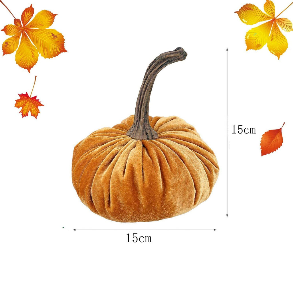 Large Fake Handmade Green Velvet Pumpkins Artificial Fall Harvest Halloween Decoration for Home Kitchen Farmhouse Thanksgiving Wedding Festival