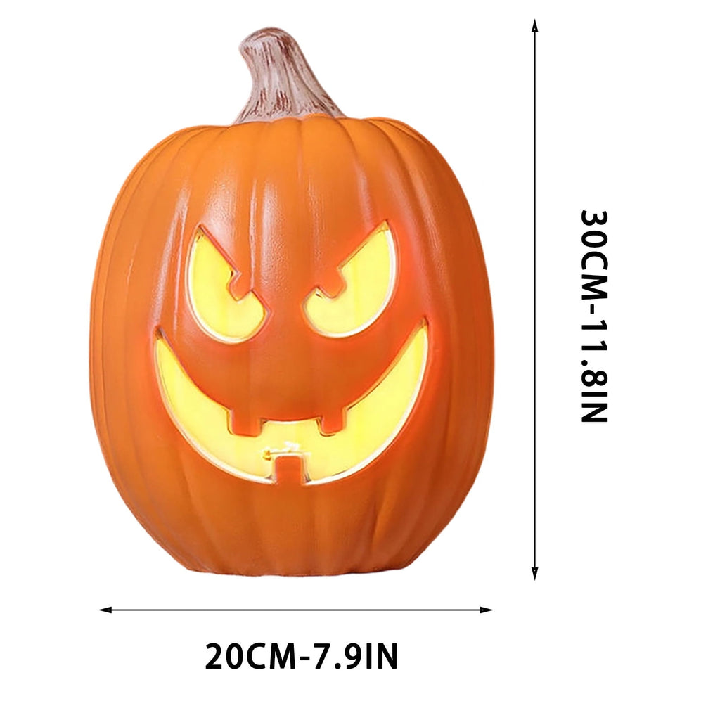 Large Halloween Pumpkin Decoration with Warm LED Light, Blow Molded Plastic for Outdoor Yard Porch Display, Plug and Play or Battery Operated Festive Decor