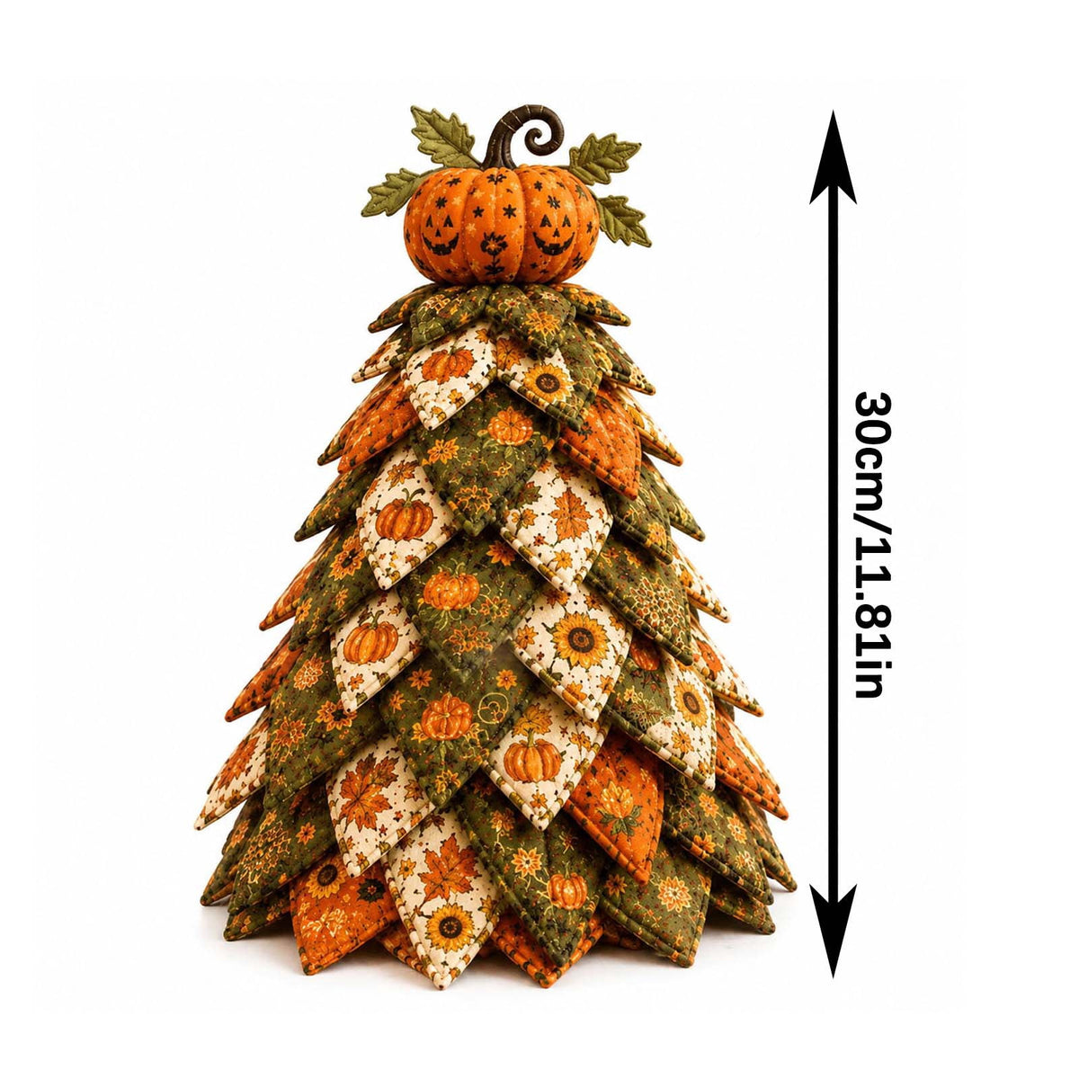 Halloween Fabric Trees - 11.8" DIY Halloween Quilted Fabric Tree Kit, Black Cat Pumpkin Witch Design, Sewing Patchwork Ghost Trees Holiday Table Mantel Decor, Handmade Gift for Craft Lovers