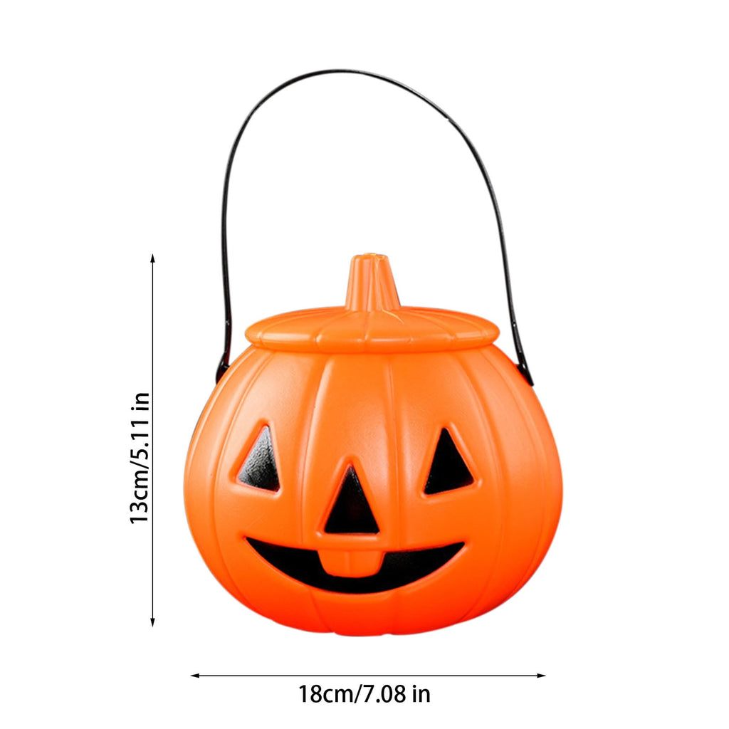 Kyusrd Trick or Treat Halloween Lantern Pumpkin Decoration Lighted Table Centerpieces Ornaments Spooky Pumpkin Prop Decor Decorative Wedding Candy Bowl Organizer Canisters