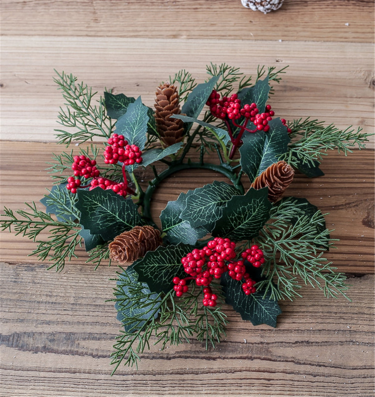 TETOU 2Pcs Halloween Candle Rings Wreath for Pillar Candle Holder, Maple Leaf Black Rose Small Wreaths for Fall Thanksgiving Home Table Centerpieces, Cabinet Decorations - Black