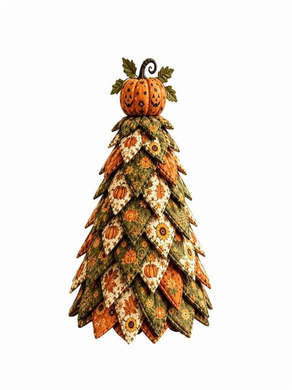 DIY Halloween Quilted Fabric Tree Kit, Sewing Project Holiday Mantel Decor, Quilted Patchwork Fabric Halloween Tabletop Christmas Tree, Handmade Gifts for Craft Lovers, Charming Patchwork Bundle #Cat