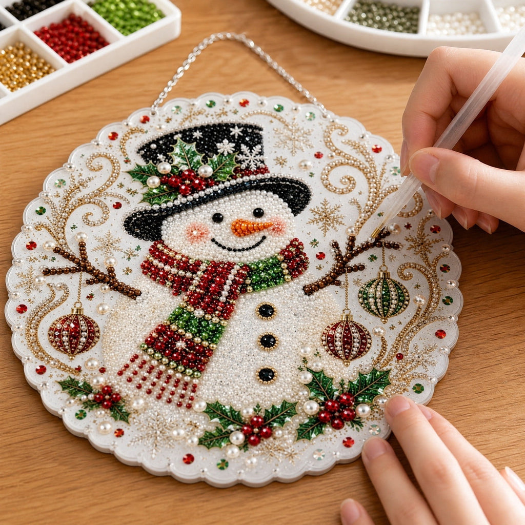 JWZZYD DIY Christmas Pearl Painting Art Kit with Frame, 9.8" Christmas Pearl Beads Art Craft Set, Gemstone Dots Beads for Holiday Christmas Wall Decor, Decoration Gift(Reindeer)