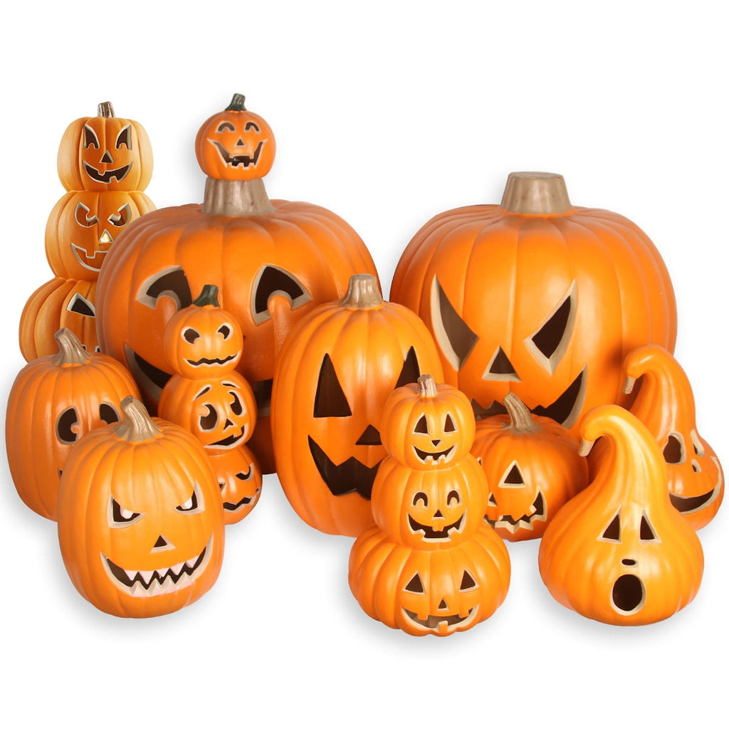 Gamexcel 14 Inch Pre-Lit Jack O Lantern - Halloween Pumpkin For Indoor, Outdoor & Fireplace Decor