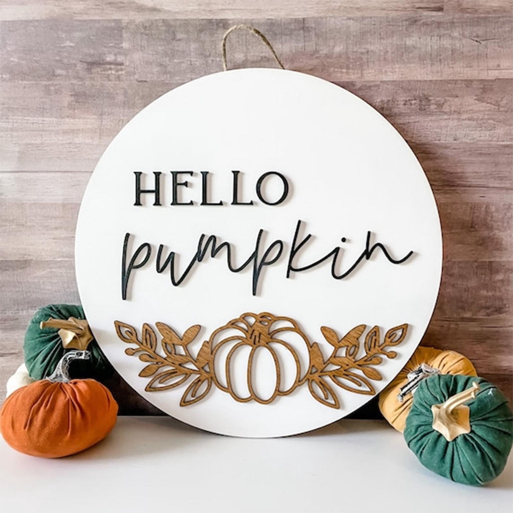 PEONAVET Thanksgiving Garland Pumpkin Decoration Door Panel Wooden Crafts Home Decoration Hanging Holiday Decoration on Clearance