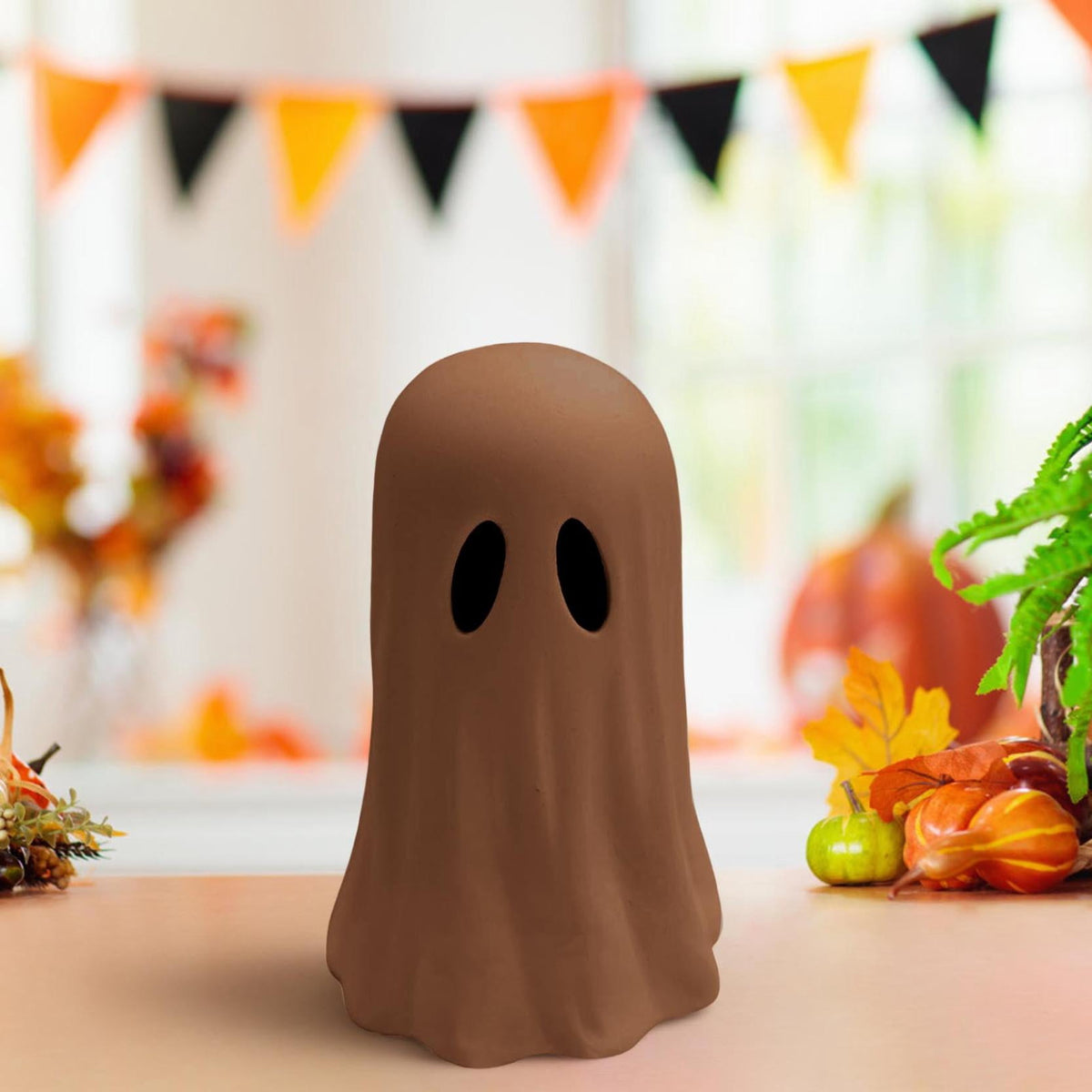 Fall Halloween Decorations -Handmade Terracotta Pumpkin Jack O' Lantern Outdoor Indoor -Cute Halloween Autumn Farmhouse Table Festival Decoration for Home Porch Front Door Mantel Room