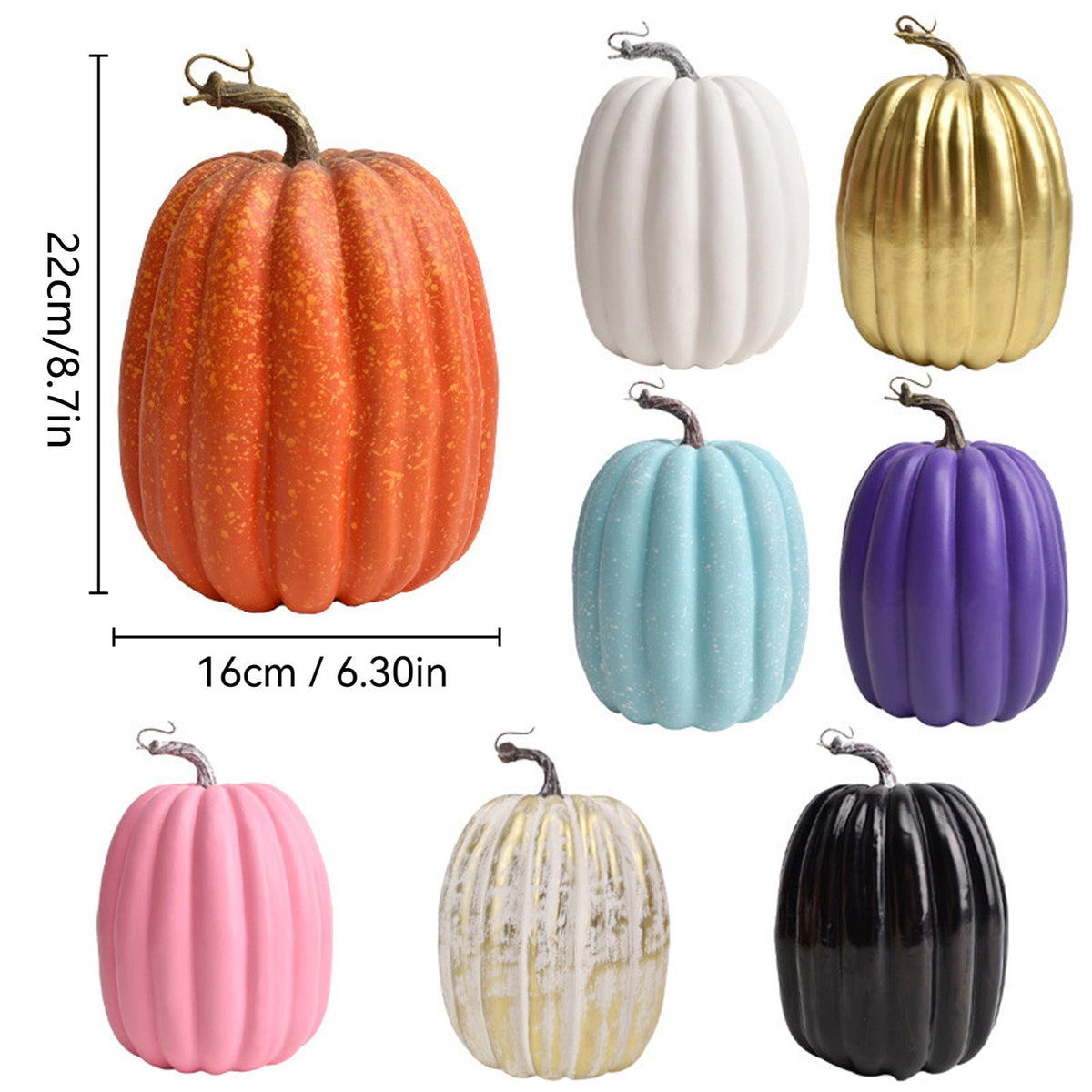 Halloween Artificial Pumpkin Farmhouse Decor, Rustic Country Style Fall Thanksgiving Table Centerpiece for Kitchen Mantel Shelf Entryway Fall Accent Ornament