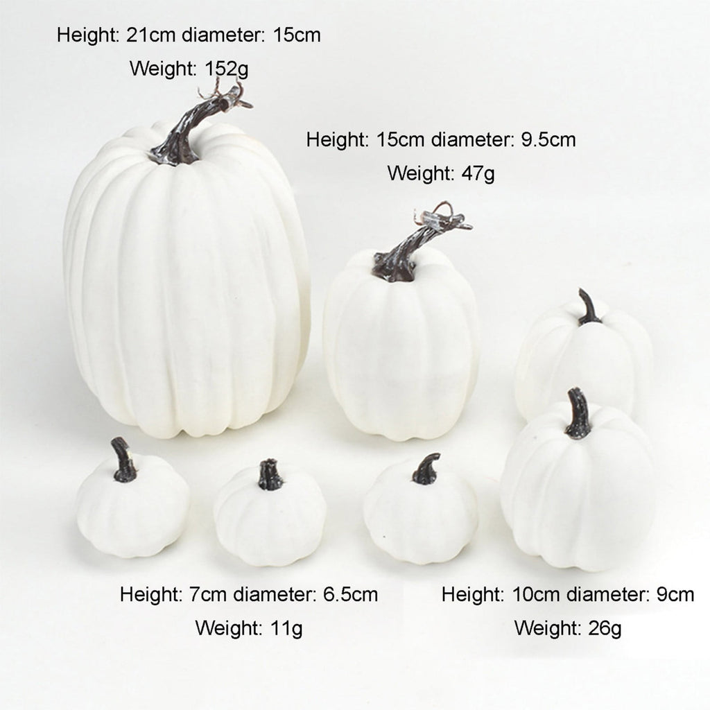 7 Pcs Assorted Size Artificial Pumpkin Set, Realistic Foam Pumpkin Decorations for Halloween Fall Harvest Decor, Thanksgiving Table Decor Centerpiece, Farmhouse Seasonal Home Decor and Party Display