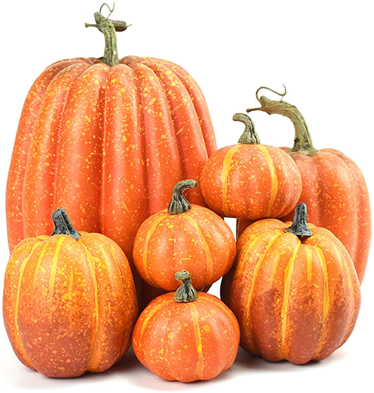 7Pcs Fake Pumpkins Artificial Plastic Pumpkins Decorations Foam Pumpkins for Fall Halloween Home Decor (Blue, One Size)