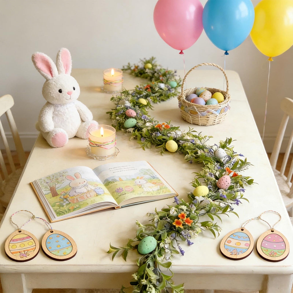 yulier Artificial Garland 70.86 inch Spring Garland with Flowers, Faux Vines Floral Hanging Garland for Holiday Wedding Spring Home Party Window Door Fireplace Table Indoor Outdoor Decor