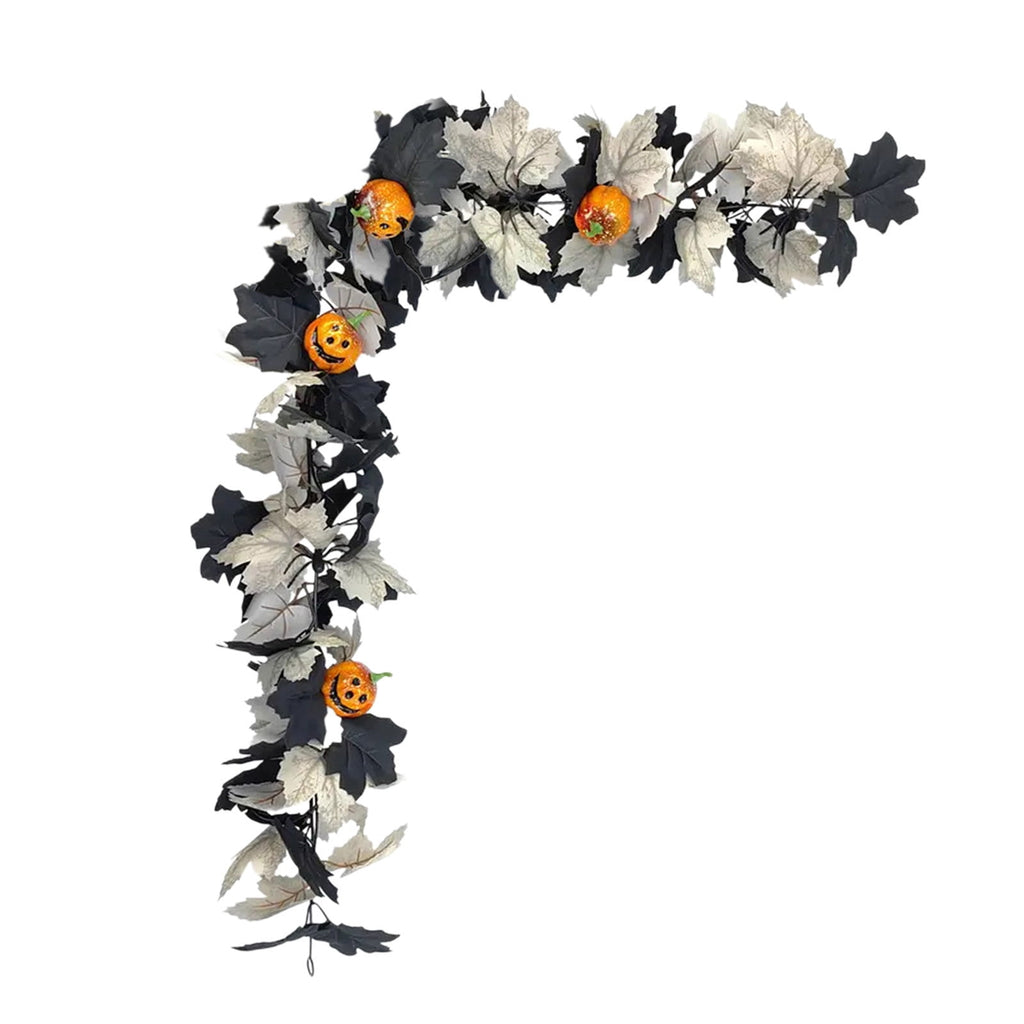 68 Inch Black Halloween Garland, Fall Artificial Vine, Thanksgiving Wall Decor for Home Mantel