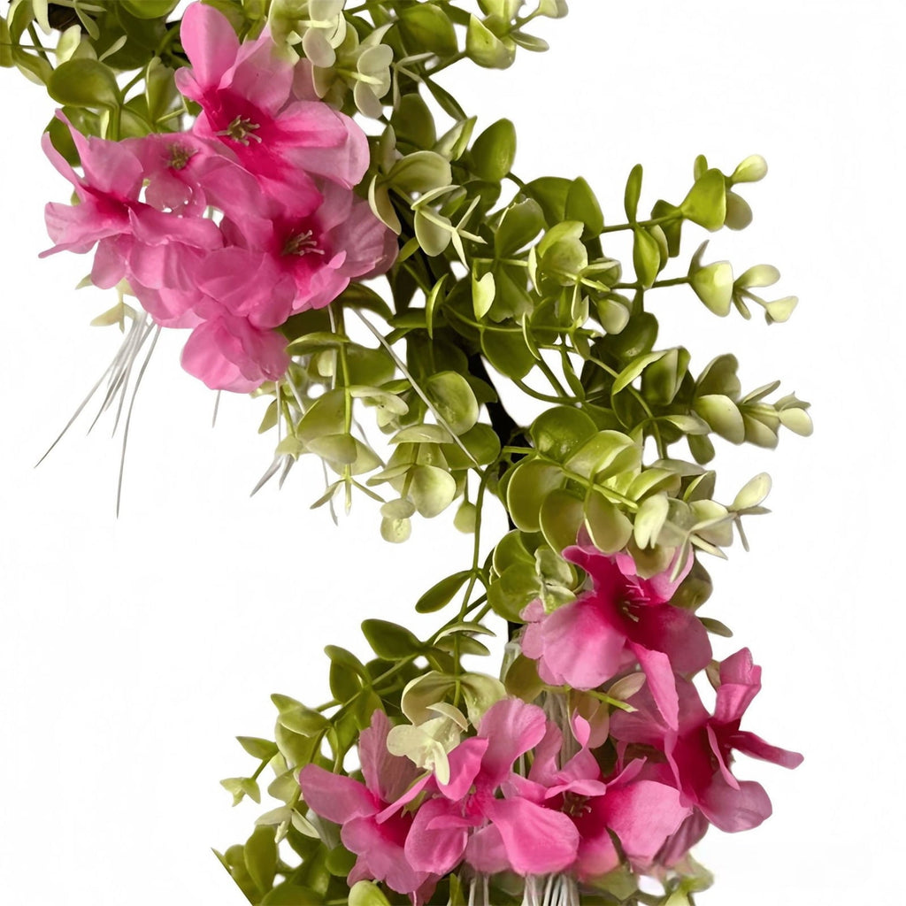 Spring Artificial Flowers Garland, 70 inch Fake Eucalyptus Vine Cherrys Blossoms Hanging Garland Rattan for Mantle Fireplace Wedding Indoor Outdoor Home Decor