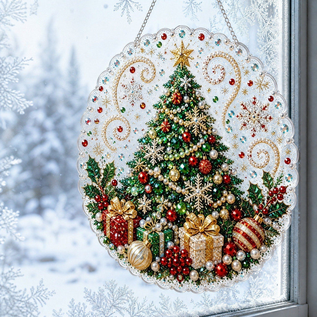 JWZZYD DIY Christmas Pearl Painting Art Kit with Frame, 9.8" Christmas Pearl Beads Art Craft Set, Gemstone Dots Beads for Holiday Christmas Wall Decor, Decoration Gift(Reindeer)
